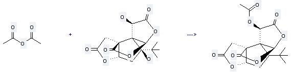 Bilobalide can react with acetic acid anhydride to get 10-Acetyl-7,8-anhydrobilobalid. 